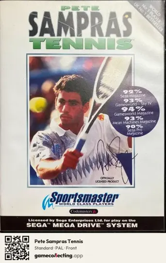 Pete Sampras Tennis Sega Mega Drive / Genesis, PAL box front