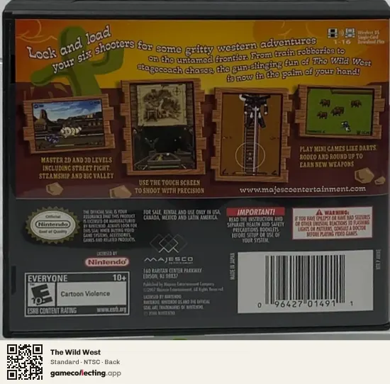 The Wild West Nintendo DS, NTSC box back