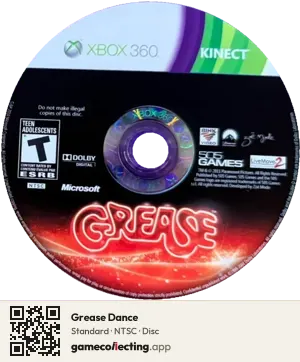Grease Dance Xbox 360, NTSC disc