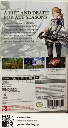 Harvestella Nintendo Switch, Asia box back