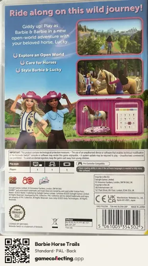 Barbie Horse Trails Nintendo Switch, PAL box back