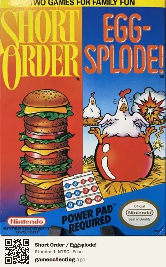 Short Order / Eggsplode! Nintendo Entertainment System, NTSC box front