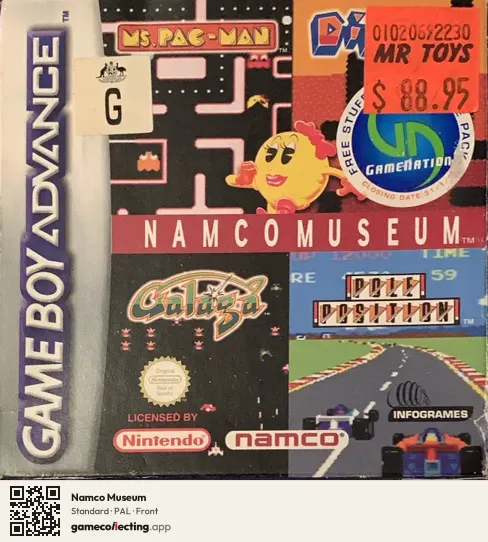 Namco Museum Game Boy Advance, PAL box front
