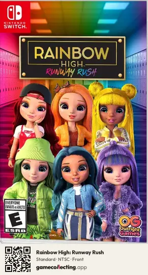 Rainbow High: Runway Rush Nintendo Switch, NTSC box front