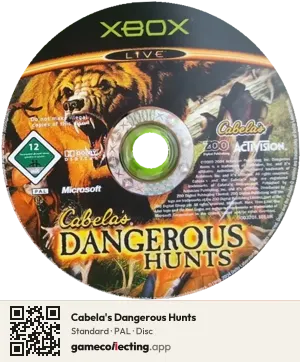 Cabela's Dangerous Hunts Xbox, PAL disc