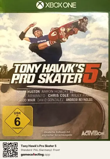 Tony Hawk's Pro Skater 5 Xbox One, Germany box front