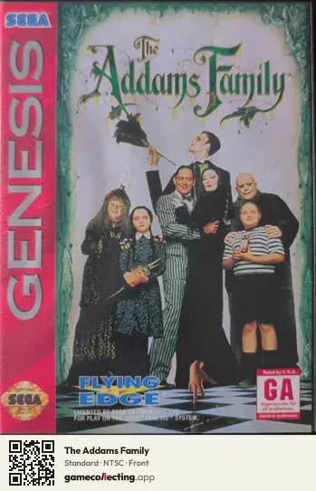 The Addams Family Sega Mega Drive / Genesis, NTSC box front