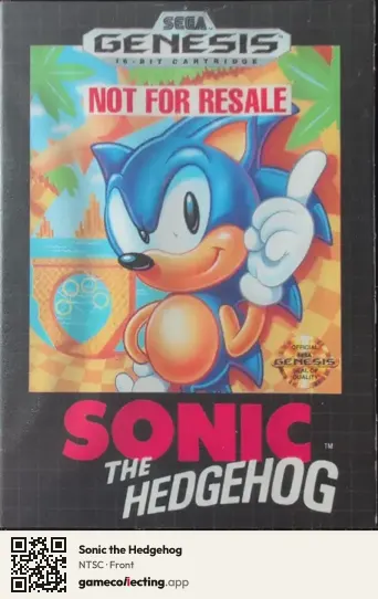 Sonic the Hedgehog Sega Mega Drive / Genesis, NTSC box front