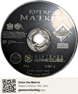 Enter the Matrix Nintendo GameCube, PAL disc
