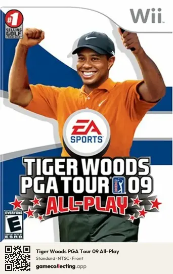 Tiger Woods PGA Tour 09 All-Play Nintendo Wii, NTSC box front
