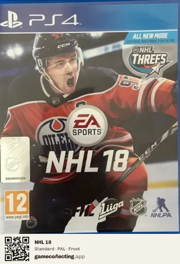 NHL 18 PlayStation 4, PAL box front
