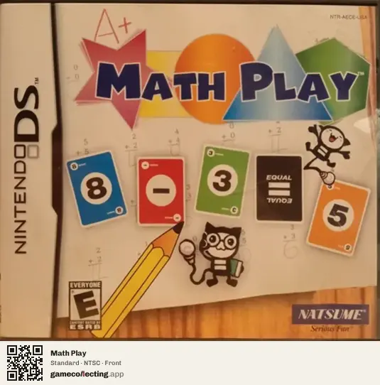 Math Play Nintendo DS, NTSC box front