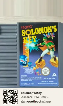 Solomon's Key Nintendo Entertainment System, PAL cartridge label