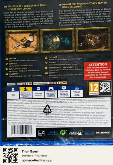 Titan Quest PlayStation 4, PAL box back