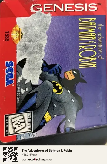 The Adventures of Batman & Robin Sega Mega Drive / Genesis, NTSC box front