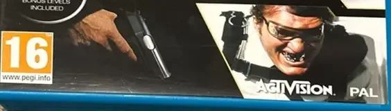 007 Legends, the PEGI square on its front