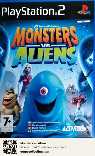 Monsters vs. Aliens PlayStation 2, Nordic countries box front