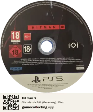 Hitman 3 PlayStation 5, PAL disc