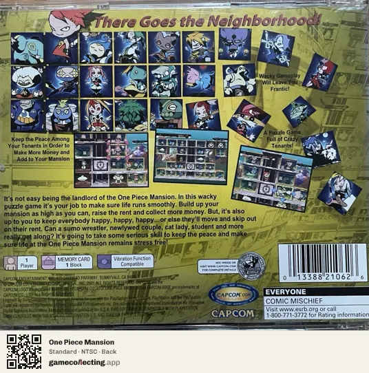 One Piece Mansion PlayStation, NTSC box back
