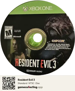 Resident Evil 3 Xbox One, NTSC disc