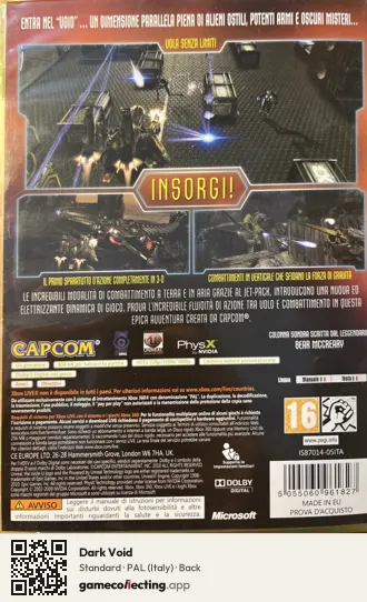 Dark Void Xbox 360, Italy box back