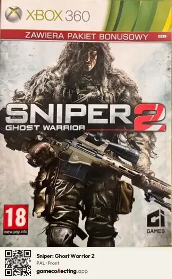 Sniper: Ghost Warrior 2 Xbox 360, PAL box front