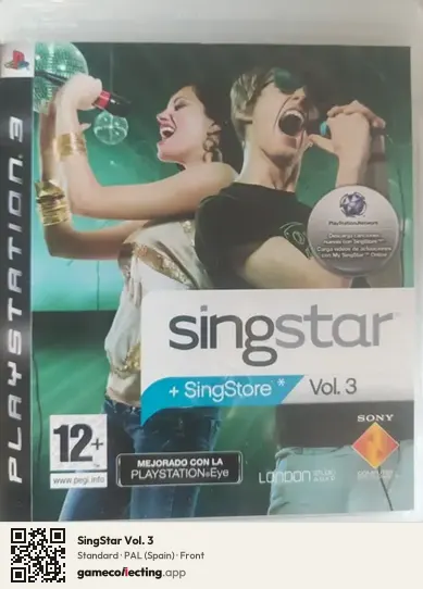 SingStar Vol. 3 PlayStation 3, Spain box front