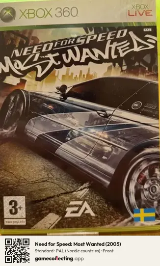 Need for Speed: Most Wanted (2005) Xbox 360, Nordic countries box front