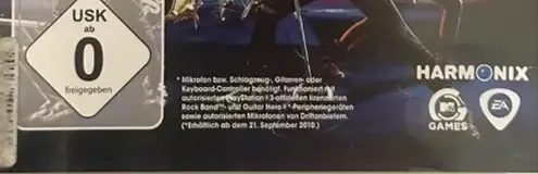 Rock Band 3, the USK square on its front