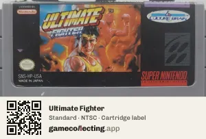 Ultimate Fighter Super Nintendo Entertainment System, NTSC cartridge label