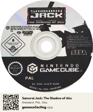Samurai Jack: The Shadow of Aku Nintendo GameCube, PAL disc