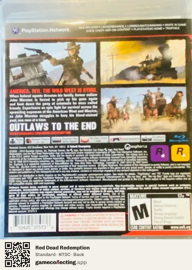 Red Dead Redemption PlayStation 3, NTSC box back