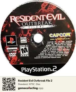 Resident Evil Outbreak File 2 PlayStation 2, NTSC disc