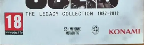 Metal Gear Solid: The Legacy Collection, the PEGI square on its front