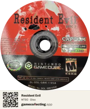 Resident Evil Nintendo GameCube, NTSC disc