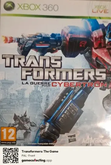Transformers: The Game Xbox 360, PAL box front