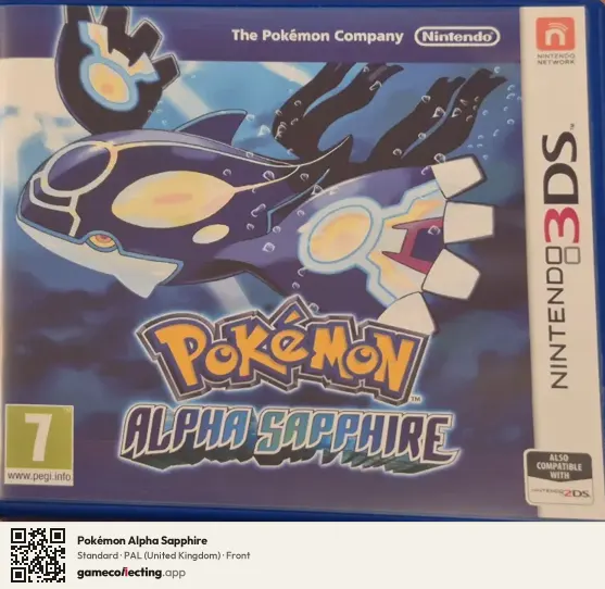 Pokémon Alpha Sapphire Nintendo 3DS, United Kingdom box front
