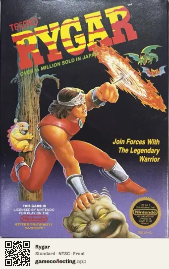 Rygar Nintendo Entertainment System, NTSC box front