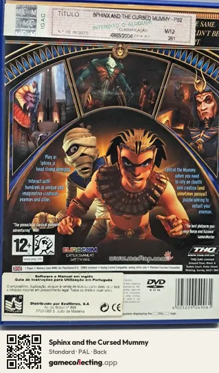Sphinx and the Cursed Mummy PlayStation 2, PAL box back