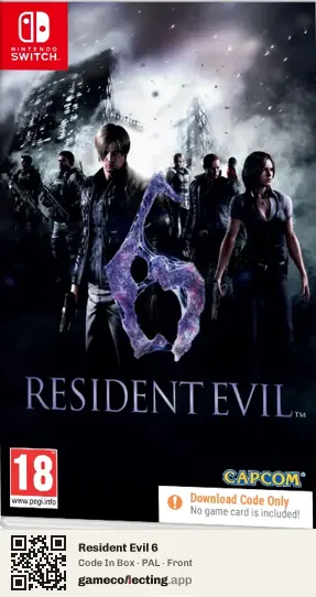 Resident Evil 6 Nintendo Switch, PAL box front