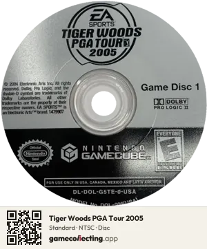 Tiger Woods PGA Tour 2005 Nintendo GameCube, NTSC disc