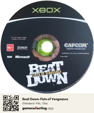 Beat Down: Fists of Vengeance Xbox, PAL disc