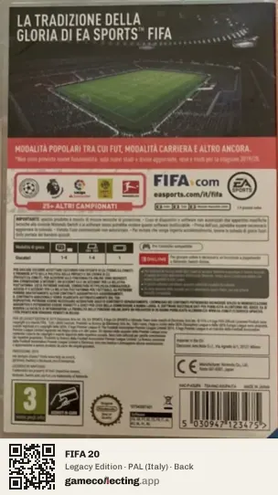 FIFA 20 Nintendo Switch, Italy box back