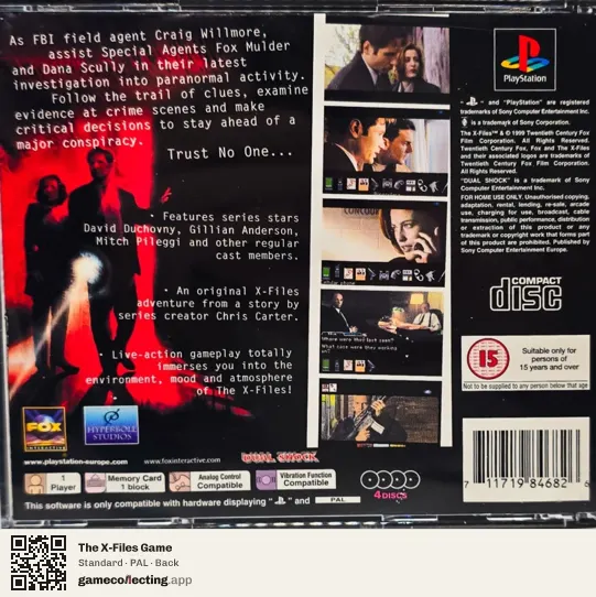 The X-Files Game PlayStation, PAL box back