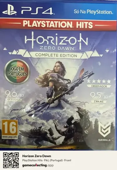 Horizon Zero Dawn PlayStation 4, Portugal box front