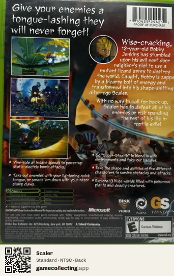 Scaler Xbox, NTSC box back