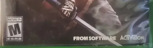 Sekiro: Shadows Die Twice, the ESRB box on its front