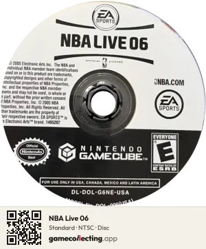 NBA Live 06 Nintendo GameCube, NTSC disc