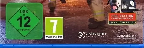 Firefighting Simulator Ignite, the USK square on its front