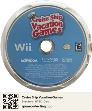 Cruise Ship Vacation Games Nintendo Wii, NTSC disc